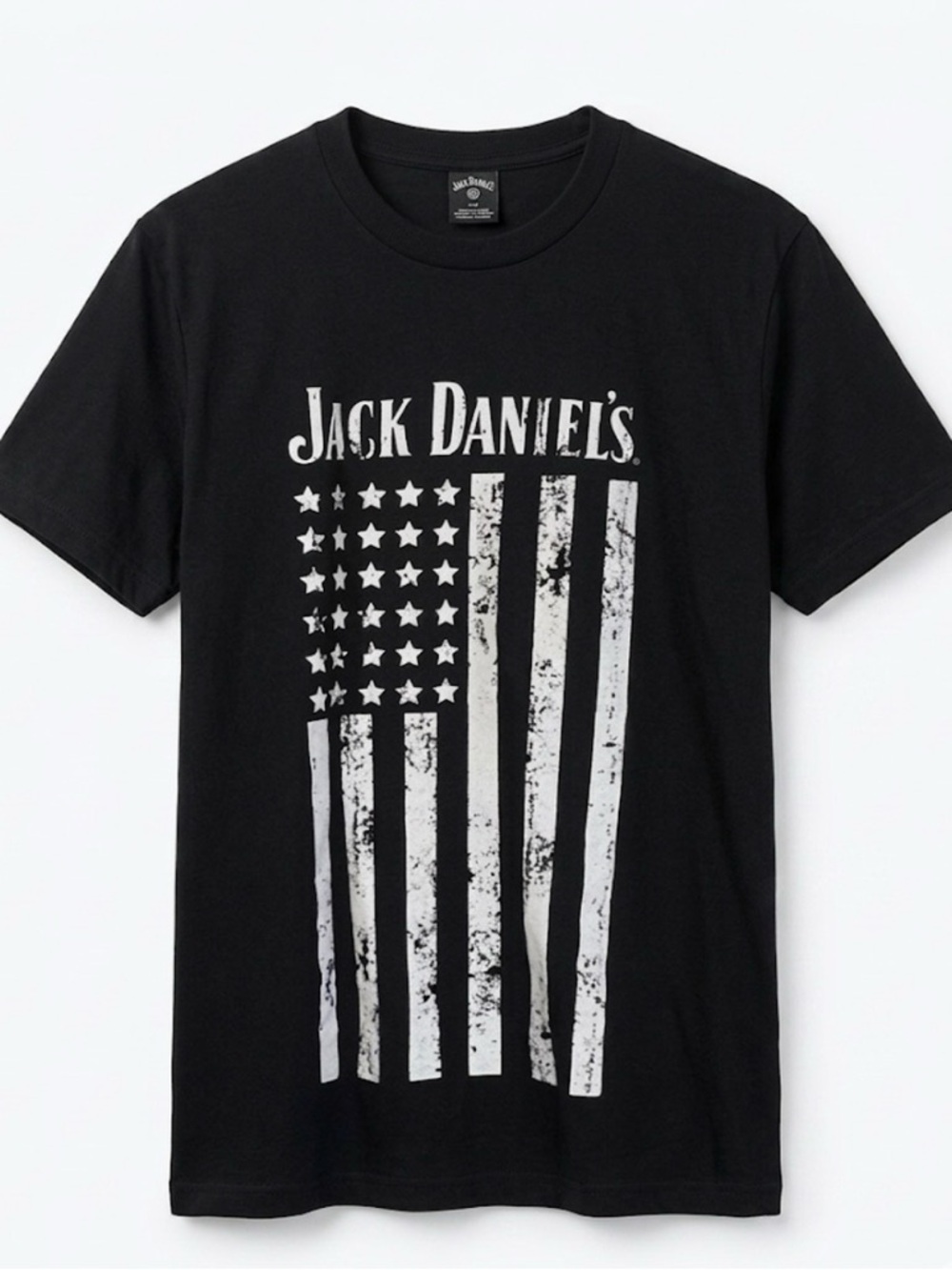 JACK DANIELS American Flag Graphic Tee, Men’s S, Black White